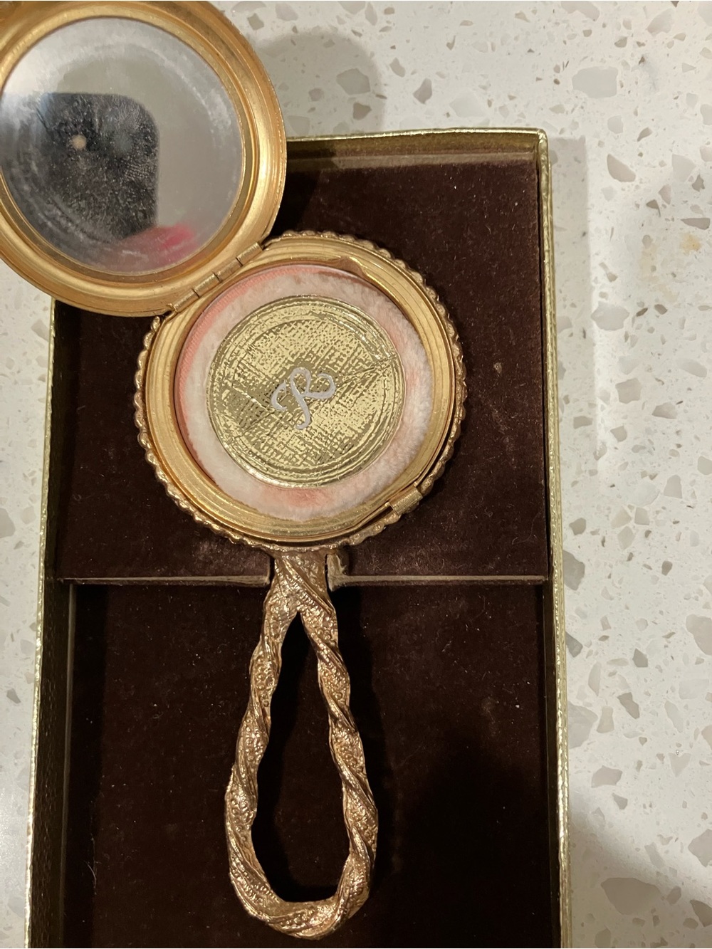 Gold-Tone Floral Cameo Pendant Necklace - White on Brown - Picture 5 of 5